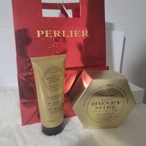 Perlier Honey Miel Anti Age Body Balm And Hand Cream Set With Gift Bag